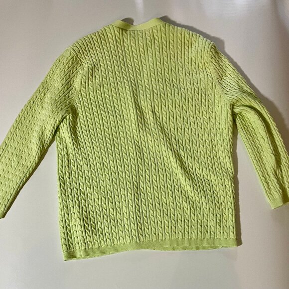 WomensJones New York Signature Pettite Mint Green button up cotton blend sweater - Picture 6 of 6